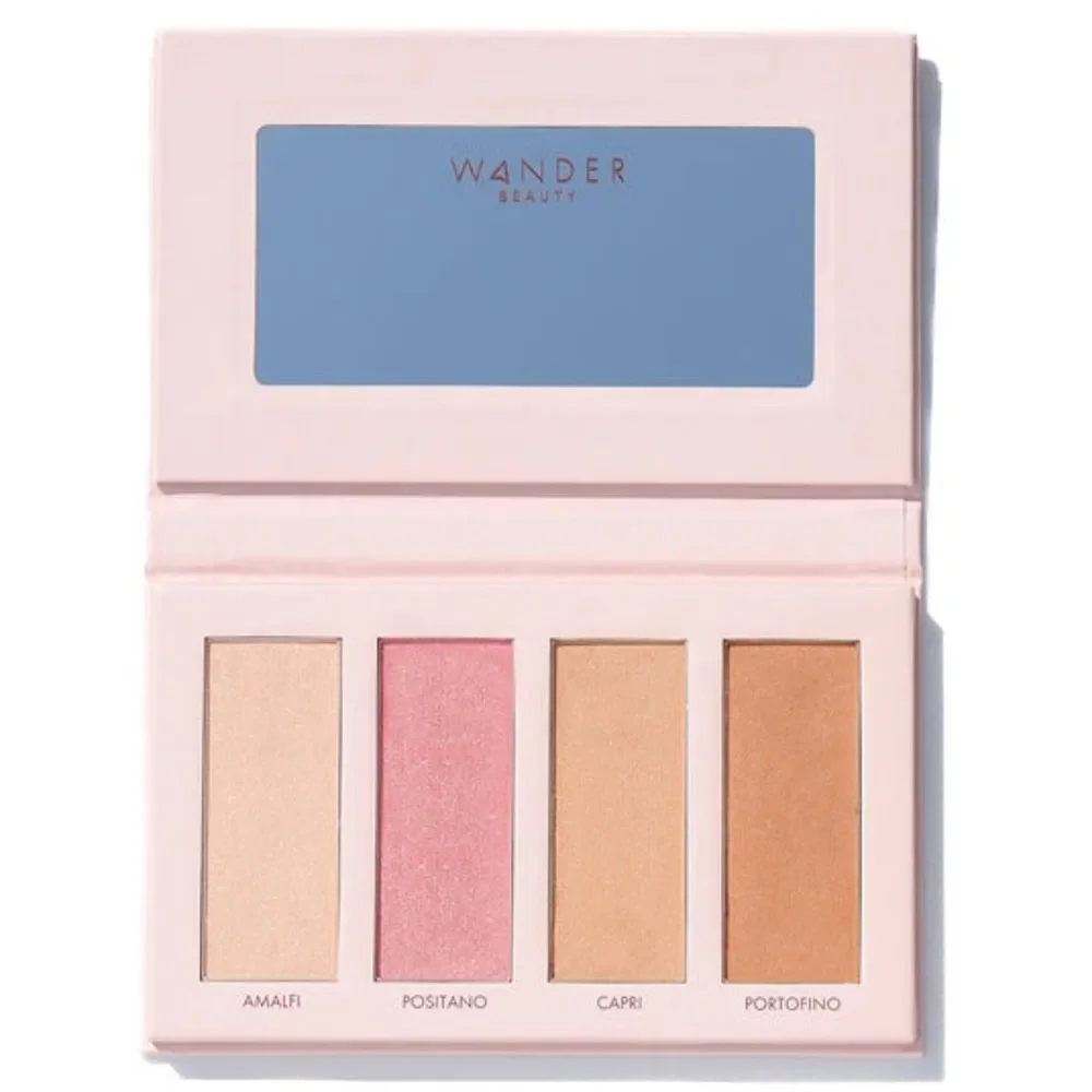 Wander Beauty Riviera Blush and Bronzer Palette-Peachy & Pink Pearl, Neutral Tan